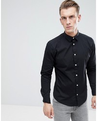 Мужская черная рубашка с длинным рукавом от Esprit