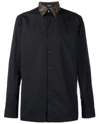 Мужская черная рубашка с длинным рукавом от Fendi