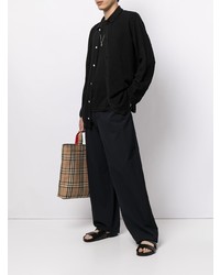 Мужская черная рубашка с длинным рукавом от Coohem