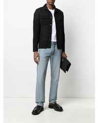 Мужская черная рубашка с длинным рукавом от Manuel Ritz