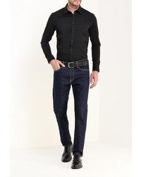 Мужская черная рубашка с длинным рукавом от Forex