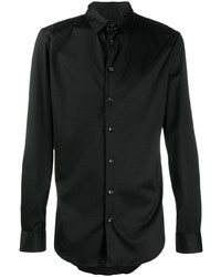 Мужская черная рубашка с длинным рукавом от Giorgio Armani