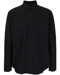 Мужская черная рубашка с длинным рукавом от GR10K