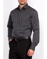 Мужская черная рубашка с длинным рукавом от GREG