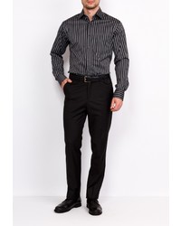 Мужская черная рубашка с длинным рукавом от GREG