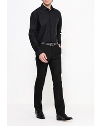 Мужская черная рубашка с длинным рукавом от GREG