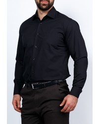 Мужская черная рубашка с длинным рукавом от GREG