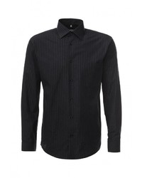 Мужская черная рубашка с длинным рукавом от GREG