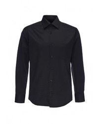 Мужская черная рубашка с длинным рукавом от GREG