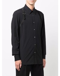 Мужская черная рубашка с длинным рукавом от Alexander McQueen