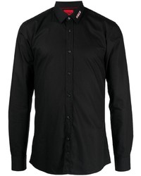 Мужская черная рубашка с длинным рукавом от Hugo