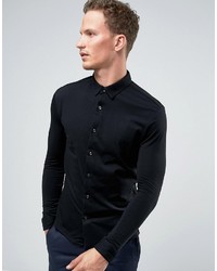 Мужская черная рубашка с длинным рукавом от Jack and Jones