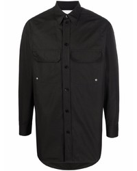 Мужская черная рубашка с длинным рукавом от Jil Sander