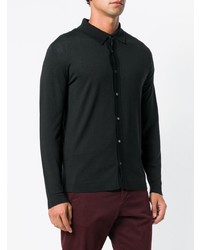 Мужская черная рубашка с длинным рукавом от Dell'oglio