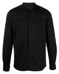 Мужская черная рубашка с длинным рукавом от Lacoste