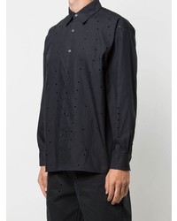 Мужская черная рубашка с длинным рукавом от Xander Zhou