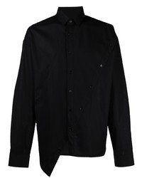 Мужская черная рубашка с длинным рукавом от Les Hommes