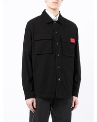 Мужская черная рубашка с длинным рукавом от Hugo