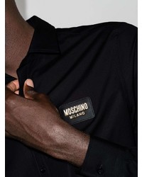 Мужская черная рубашка с длинным рукавом от Moschino