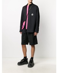 Мужская черная рубашка с длинным рукавом от DUOltd