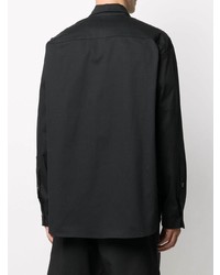 Мужская черная рубашка с длинным рукавом от DUOltd