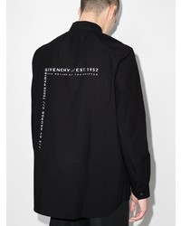 Мужская черная рубашка с длинным рукавом от Givenchy