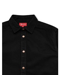 Мужская черная рубашка с длинным рукавом от Supreme