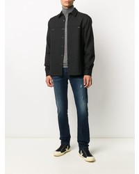 Мужская черная рубашка с длинным рукавом от Vince