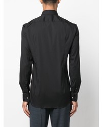 Мужская черная рубашка с длинным рукавом от BOSS