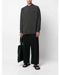 Мужская черная рубашка с длинным рукавом от Attachment