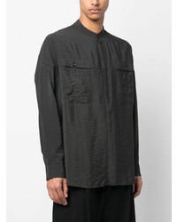 Мужская черная рубашка с длинным рукавом от Attachment