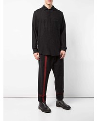 Мужская черная рубашка с длинным рукавом от Uma Wang