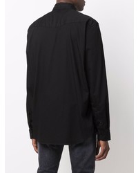 Мужская черная рубашка с длинным рукавом от Dondup