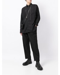 Мужская черная рубашка с длинным рукавом от Attachment