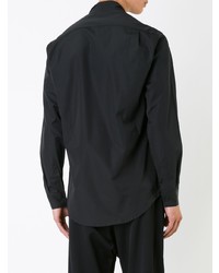 Мужская черная рубашка с длинным рукавом от Aganovich