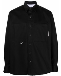 Мужская черная рубашка с длинным рукавом от Low Brand