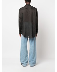 Мужская черная рубашка с длинным рукавом от Edward Cuming