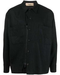 Мужская черная рубашка с длинным рукавом от Maison Flaneur