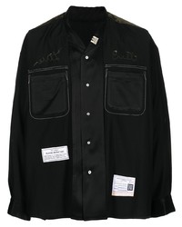 Мужская черная рубашка с длинным рукавом от Maison Mihara Yasuhiro