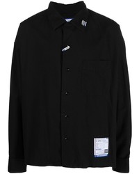 Мужская черная рубашка с длинным рукавом от Maison Mihara Yasuhiro
