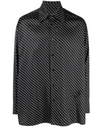 Мужская черная рубашка с длинным рукавом от MM6 MAISON MARGIELA