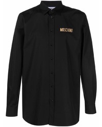 Мужская черная рубашка с длинным рукавом от Moschino