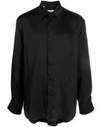 Мужская черная рубашка с длинным рукавом от MSGM