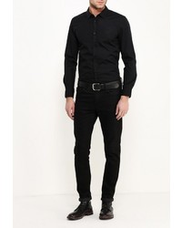 Мужская черная рубашка с длинным рукавом от Mustang