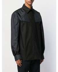 Мужская черная рубашка с длинным рукавом от D.GNAK