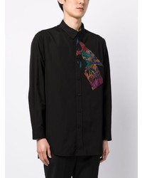 Мужская черная рубашка с длинным рукавом от Yohji Yamamoto