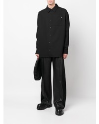 Мужская черная рубашка с длинным рукавом от 424