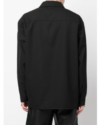 Мужская черная рубашка с длинным рукавом от 424