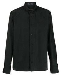 Мужская черная рубашка с длинным рукавом от Philipp Plein