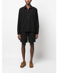 Мужская черная рубашка с длинным рукавом от COMMAS